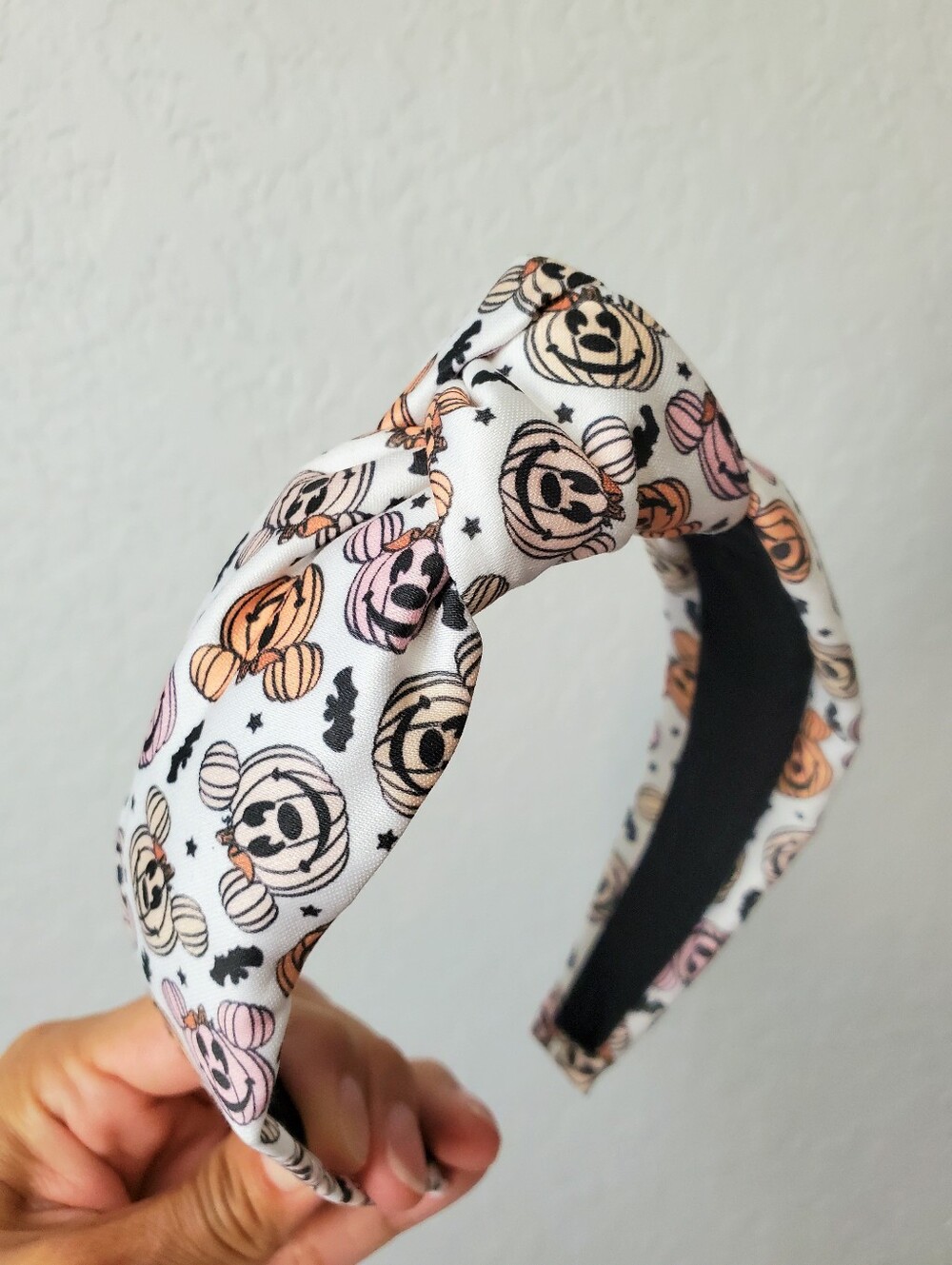 Handmade Mickey Mouse Halloween Pumpkin Heads Knotted Headband Not So Scary